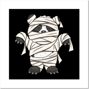 Cute Giant Panda Bear in Mummy Style Halloween Posters and Art